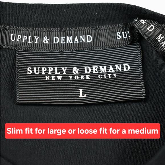 Supply & Demand New York City doves black short sleeve t-shirt slim fit large - Picture 6 of 8